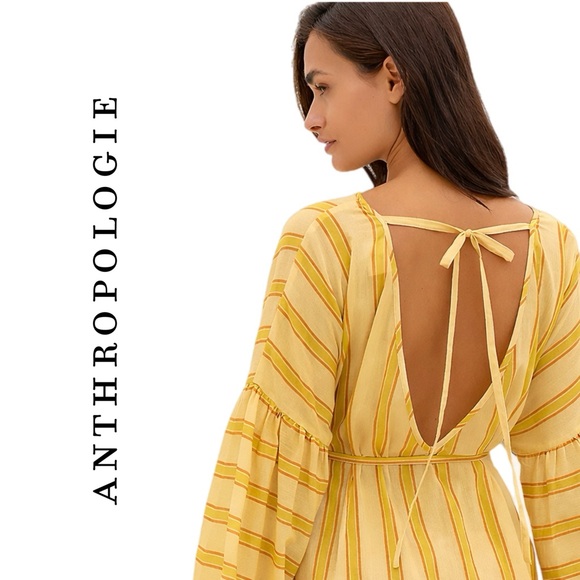 Anthropologie Dresses & Skirts - Anthropologie SOLEIL SOLEIL Long-sleeve Striped Mini Kaftan M/L